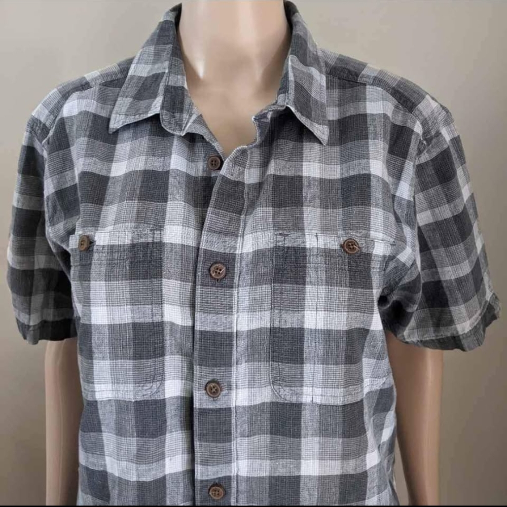 Patagonia Plaid Button Down Short Sleeve Shirt, Men's Medium